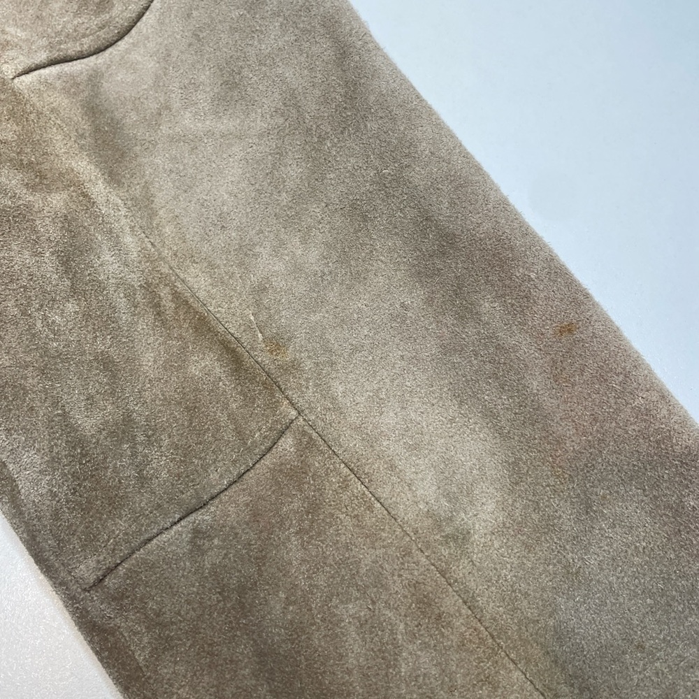 Vintage 90’s The Fox Collection Suede Leather Bomber Jacket Gray Chinstrap M - Picture 6 of 8